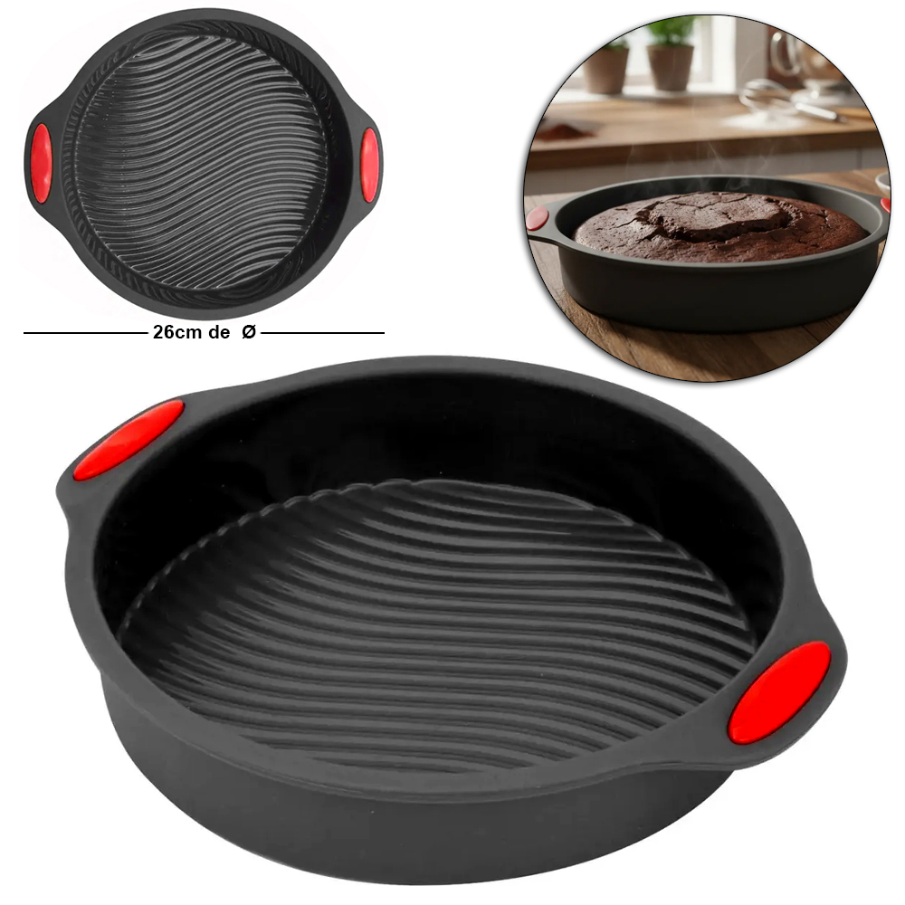 FORMA DE SILICONE REDONDA PARA BOLO / TORTA CHERRY 5X29X26CM DE Ø