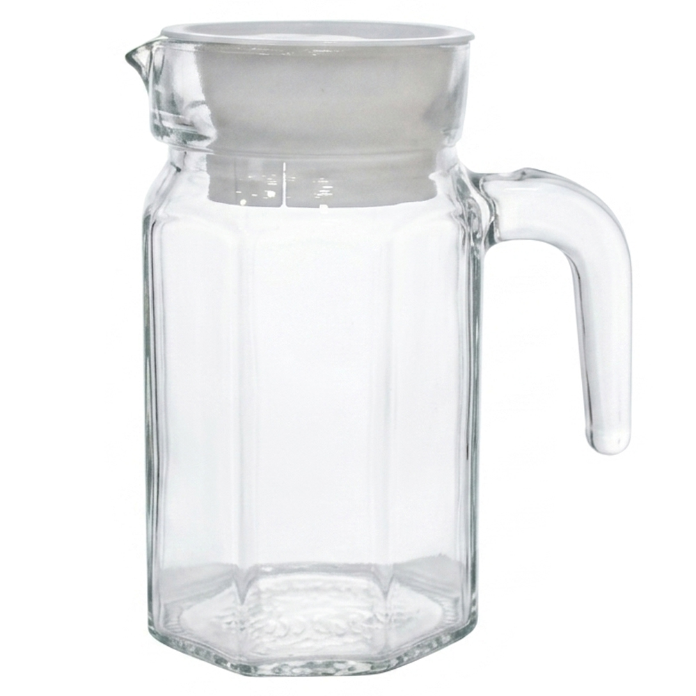 JARRA DE VIDRO COM TAMPA DE PLASTICO 600ML