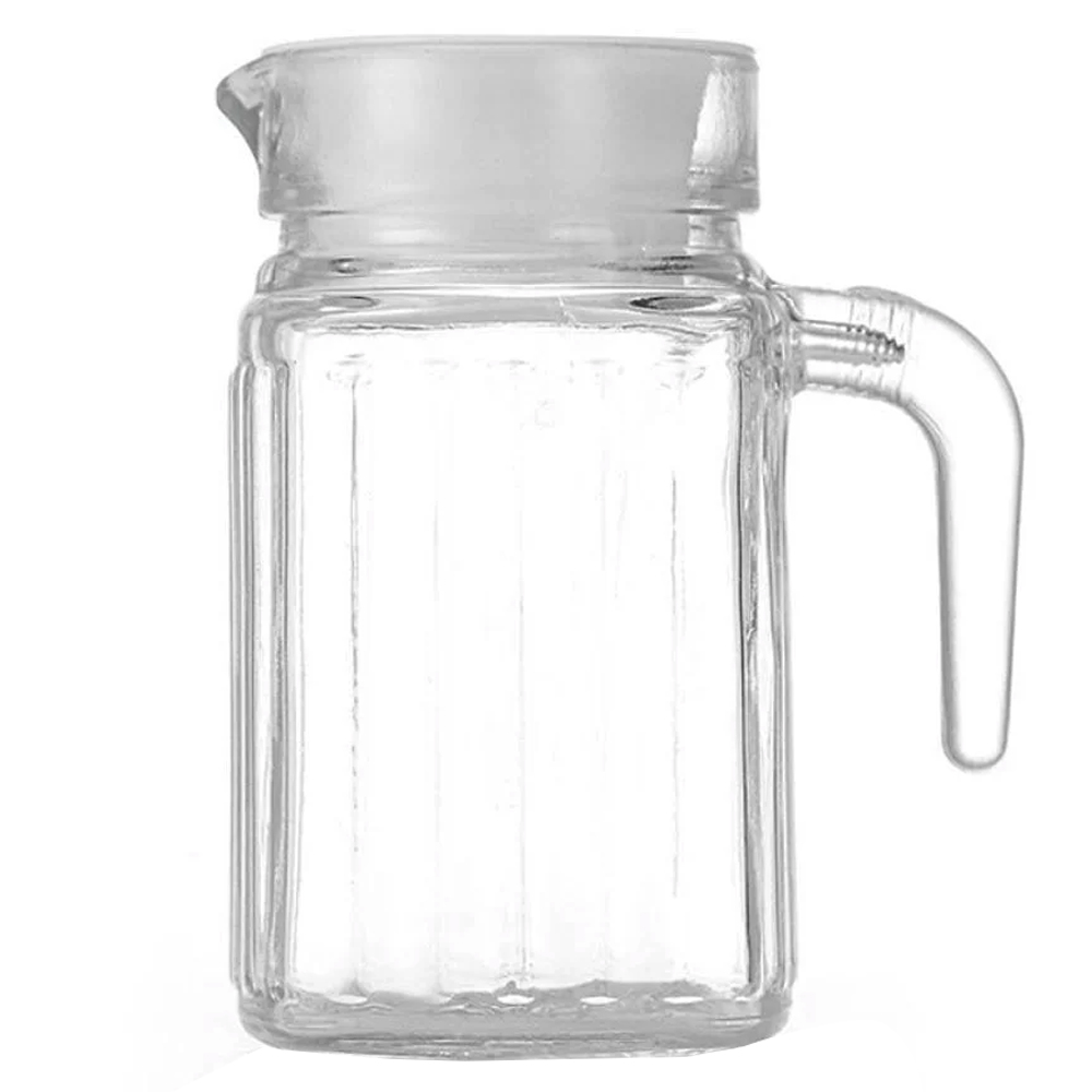 JARRA DE VIDRO COM TAMPA DE PLASTICO 600ML