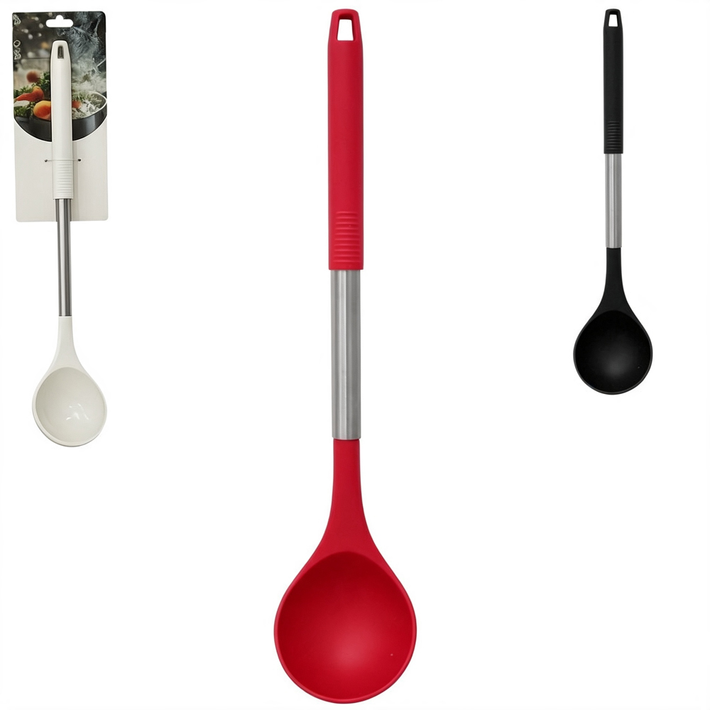 CONCHA DE SILICONE BRANCO / PRETO / VERMELHO CABO DE INOX PREMIUM TOP CASA 32X7CM