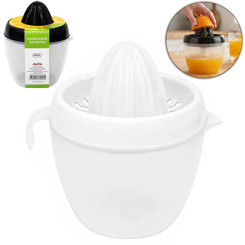 JARRA DE PLASTICO COM ESPREMEDOR DE FRUTAS 600ML 
