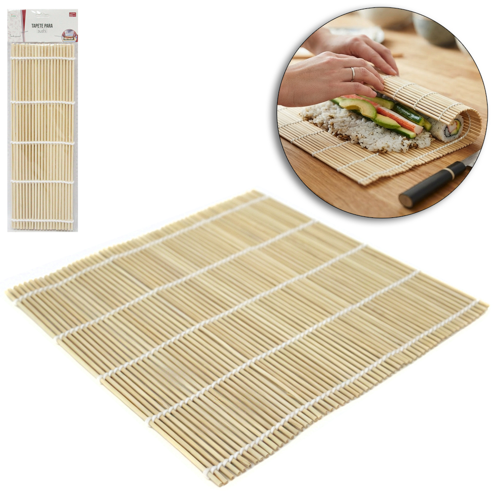 ESTEIRA / TAPETE DE BAMBU PARA SUSHI 22X22,5CM 