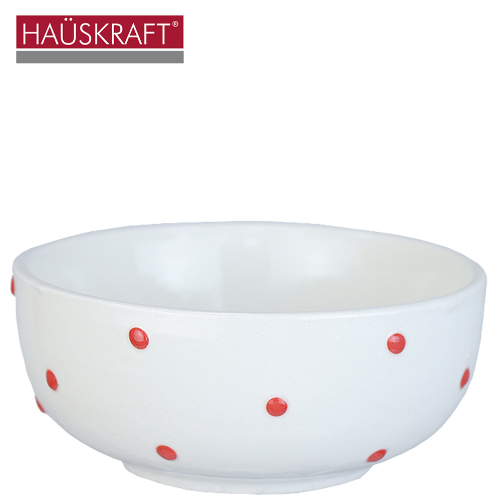 TIGELA CUMBUCA DE PORCELANA BOWL BOLINHAS VERMELHO HAUSKRAFT 320ML