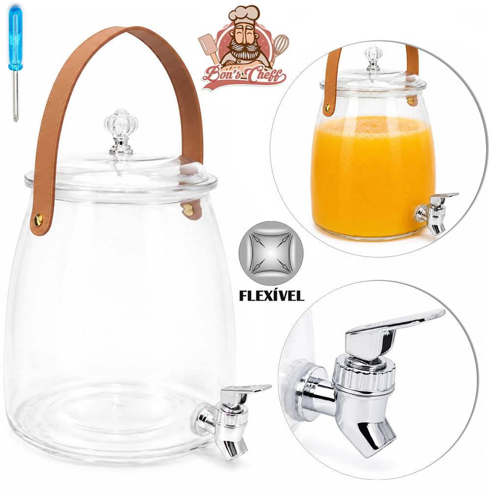 SUQUEIRA DE PLASTICO PET FLEXIVEL COM TAMPA HERMETICA + ALCA 5,2L