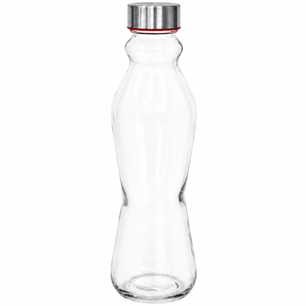GARRAFA DE AGUA DE VIDRO COM TAMPA DE INOX 500ML