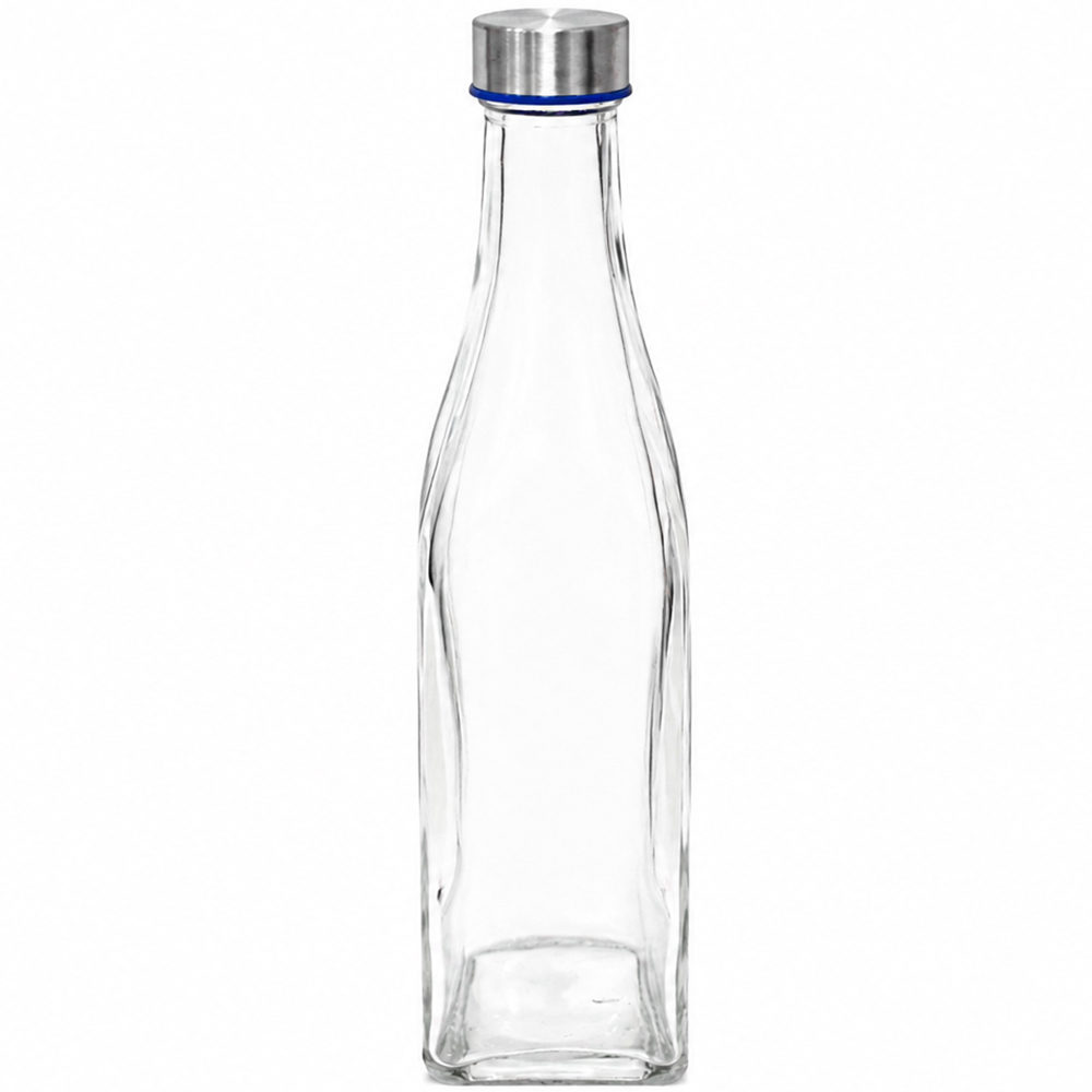 GARRAFA DE AGUA DE VIDRO COM TAMPA DE INOX 500ML