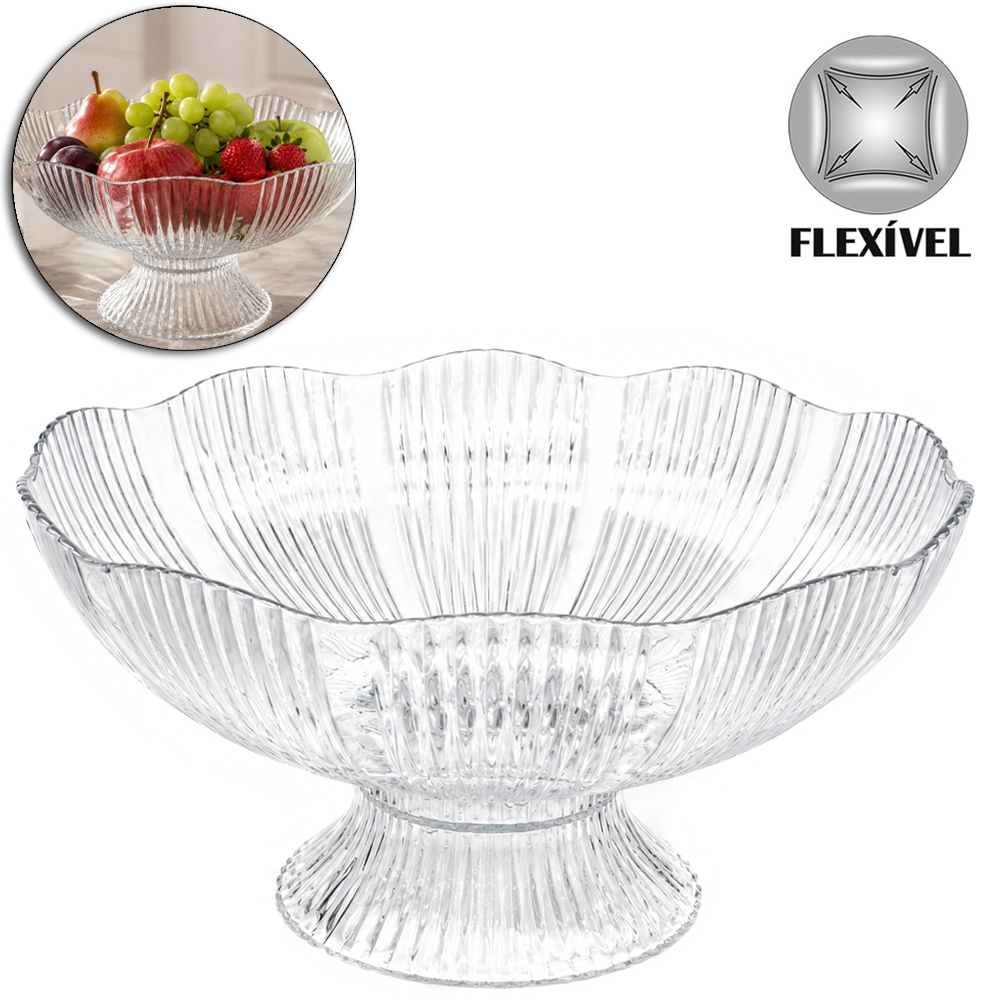FRUTEIRA DE MESA DE PLASTICO PET FLEXIVEL REDONDA COM PE FACILE 12,3X25,5CMDE Ø