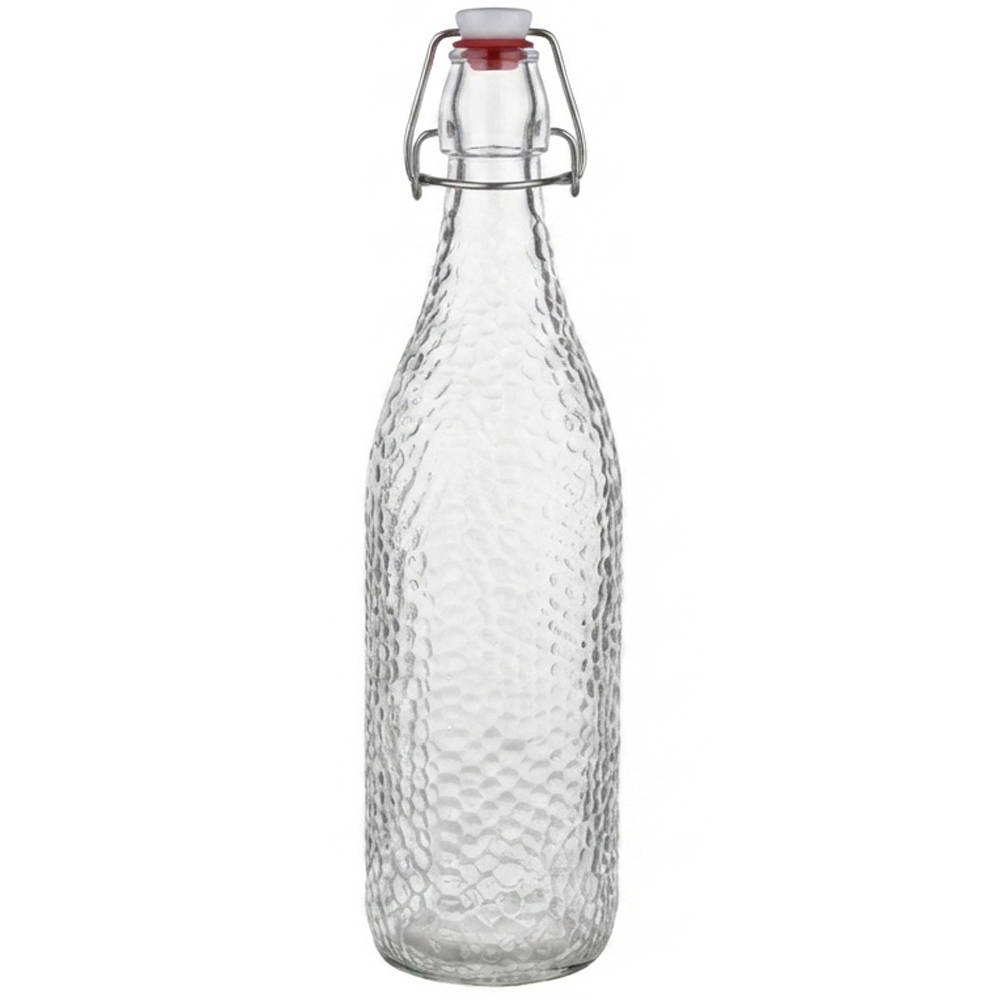 GARRAFA DE AGUA DE VIDRO CRAQUELADO COM TAMPA HERMETICA E FECHO 1L