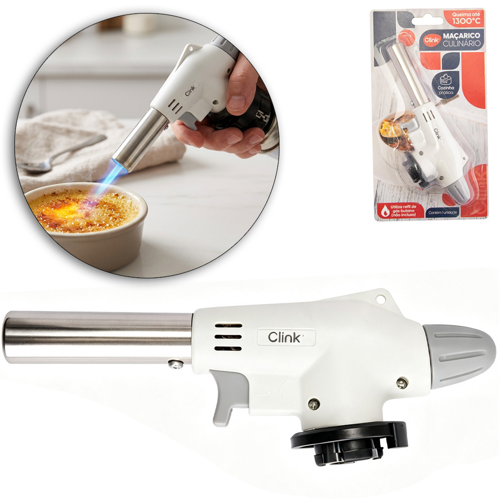 MACARICO COM CONTROLE MANUAL DE CHAMA E BOTAO DE ACENDIMENTO