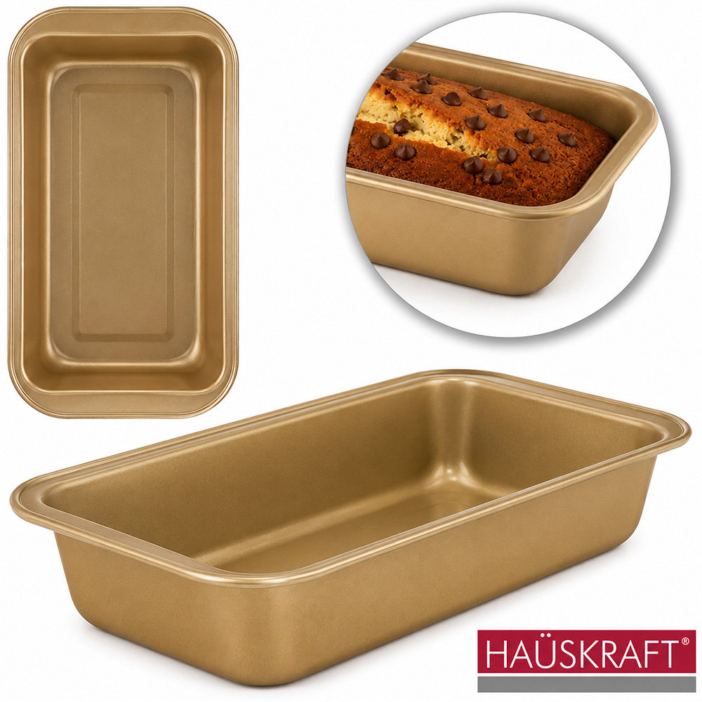 FORMA ASSADEIRA DE ACO CARBONO ANTIADERENTE PARA PAO / BOLO INGLES HAUSKRAFT 1,2L 27X15X6CM