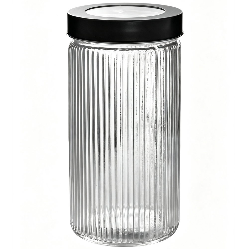 POTE DE VIDRO REDONDO COM TAMPA DE METAL 1800ML 