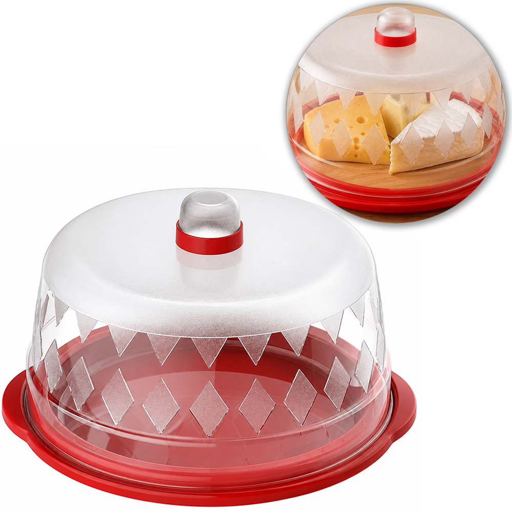 QUEIJEIRA DE PLASTICO COM TAMPA 10X18X16,5CM DE Ø 