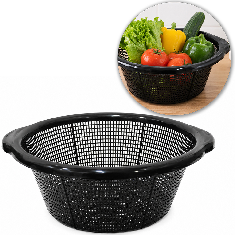 ESCORREDOR MULTIUSO / LAVA TUDO DE PLASTICO PRETO 9X25X23CM DE Ø