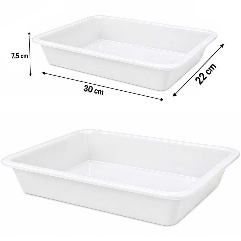 BANDEJA DE PLASTICO RETANGULAR LEITOSA MULTIUSO COM ALCA 3L 30X22X7,5CM 