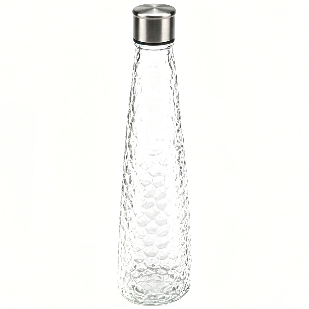 GARRAFA DE AGUA DE VIDRO MAR COM TAMPA DE INOX 750ML