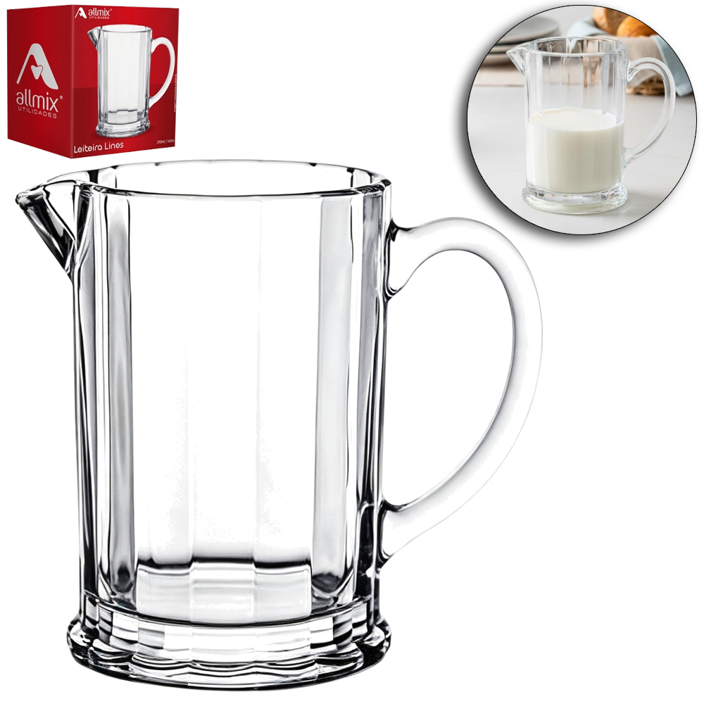 JARRA LEITEIRA DE VIDRO LINES 270ML