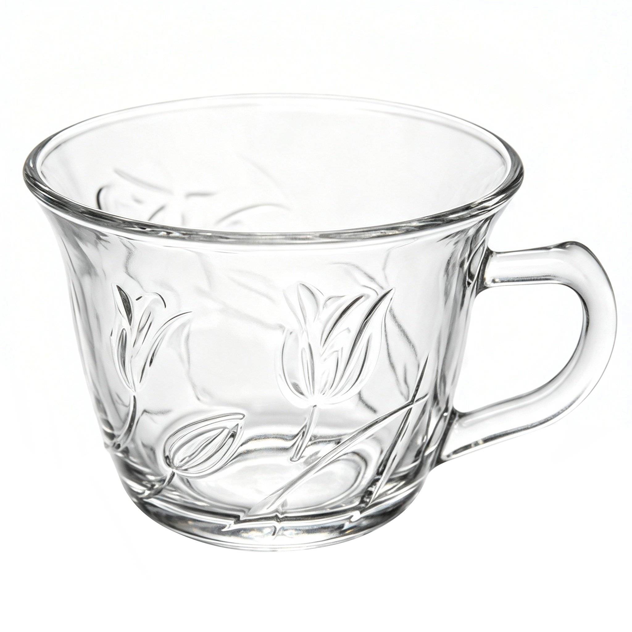 CANECA XICARA DE VIDRO FLORES SODA LIME 170ML
