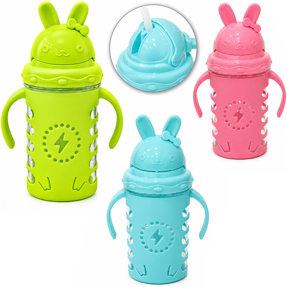 COPO BABY COM TAMPA E CANUDO + ALCA DE PLASTICO 300ML