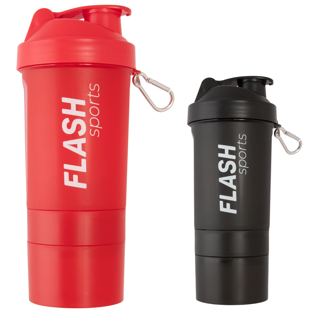 COQUETELEIRA SHAKEIRA DE PLASTICO COM MISTURADOR / ESFERA / PENEIRA E MOSQUETAO + COMPATIMENTO 3 EM 1 500ML