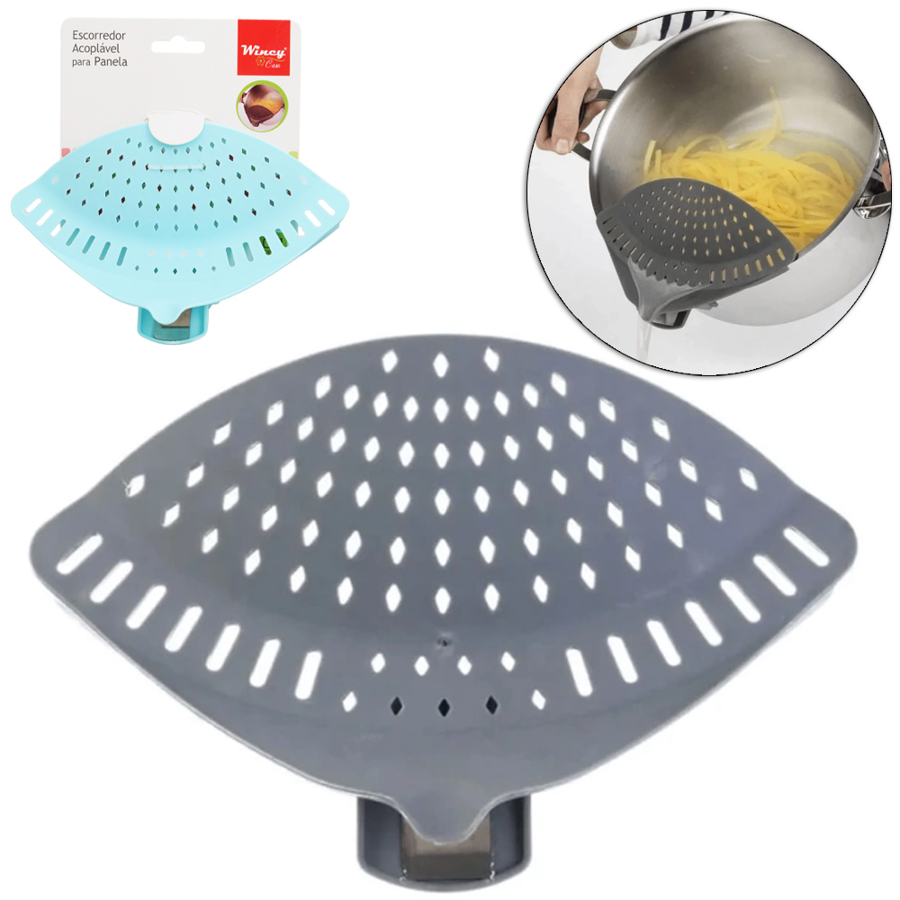ESCORREDOR DE PLASTICO BORDA PANELA ACOPLAVEL 18X11CM 