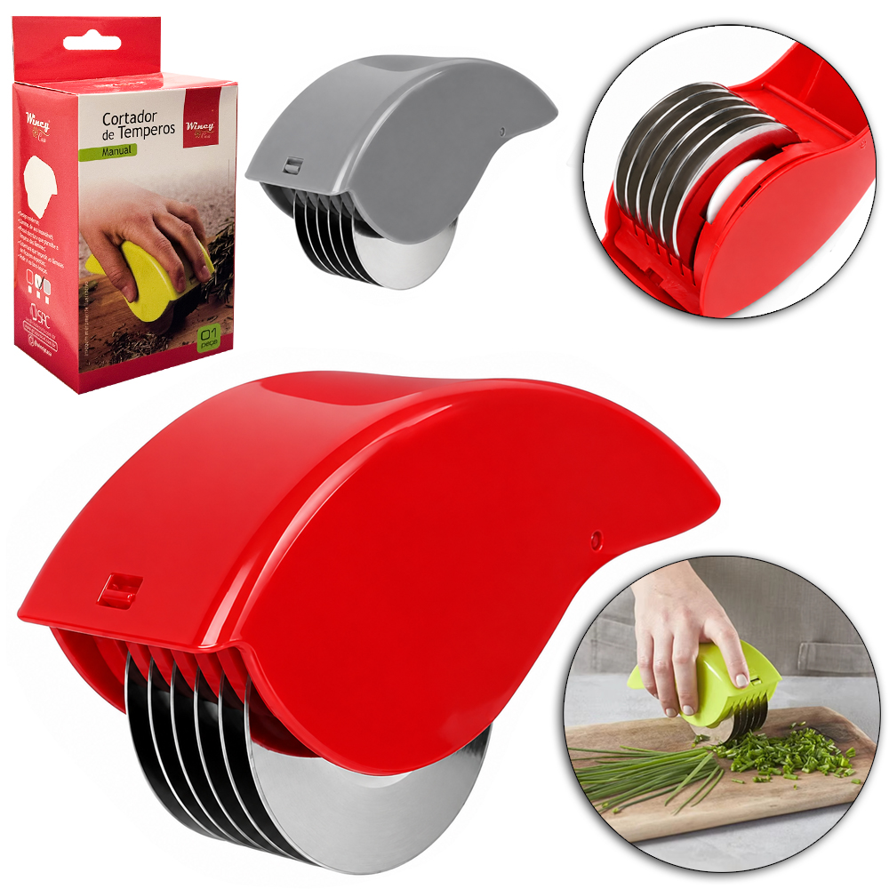 CORTADOR / FATIADOR MANUAL DE TEMPERO COM 6 LAMINAS INOX 