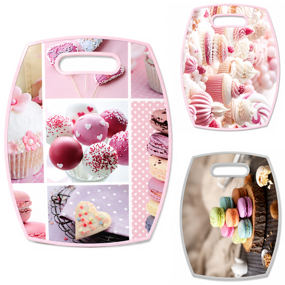 TABUA DE CORTE DE PLASTICO OVAL ESTAMPAS SORTIDAS 38X30CM