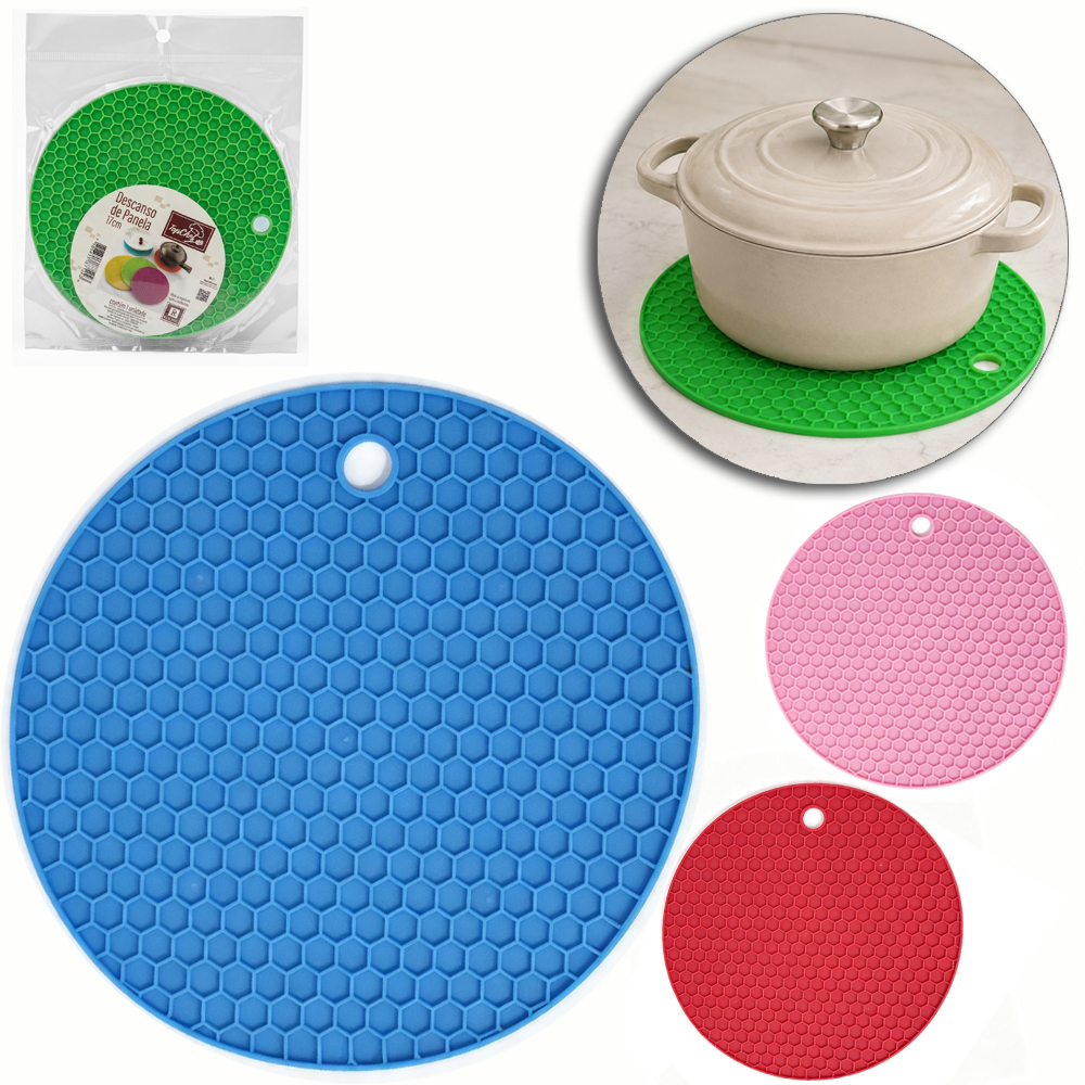 DESCANSO DE PANELA DE SILICONE REDONDO 17,5CM DE Ø