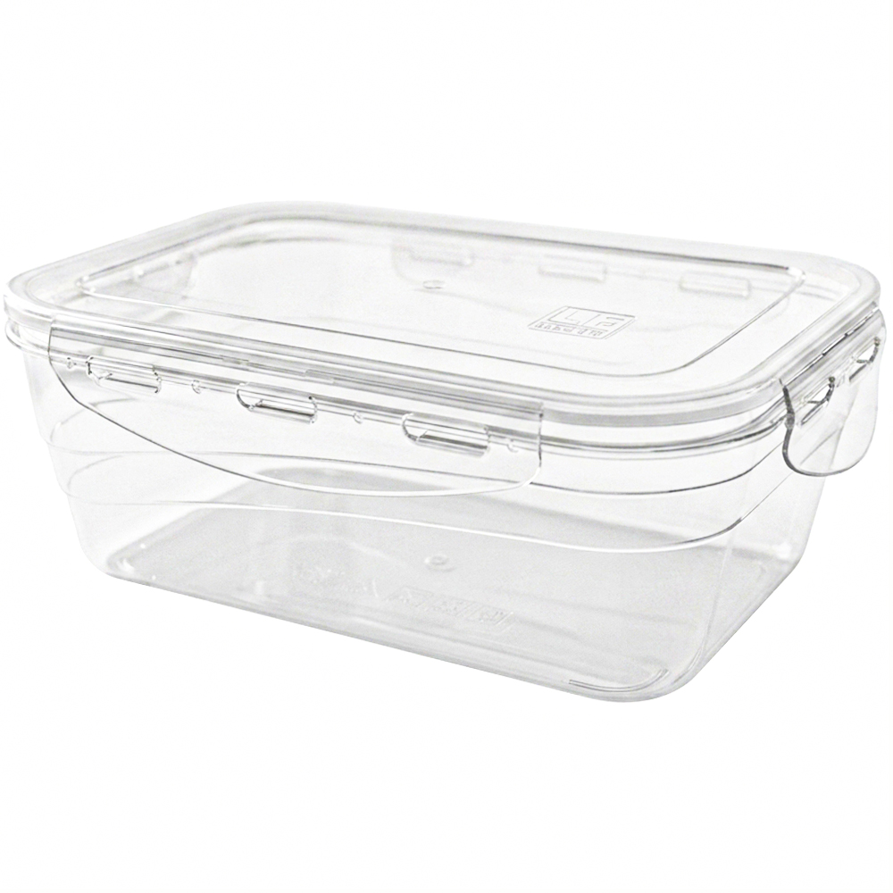 POTE DE PLASTICO RETANGULAR COM TAMPA HERMETICA E TRAVA 1500ML 21X14,5X8CM 