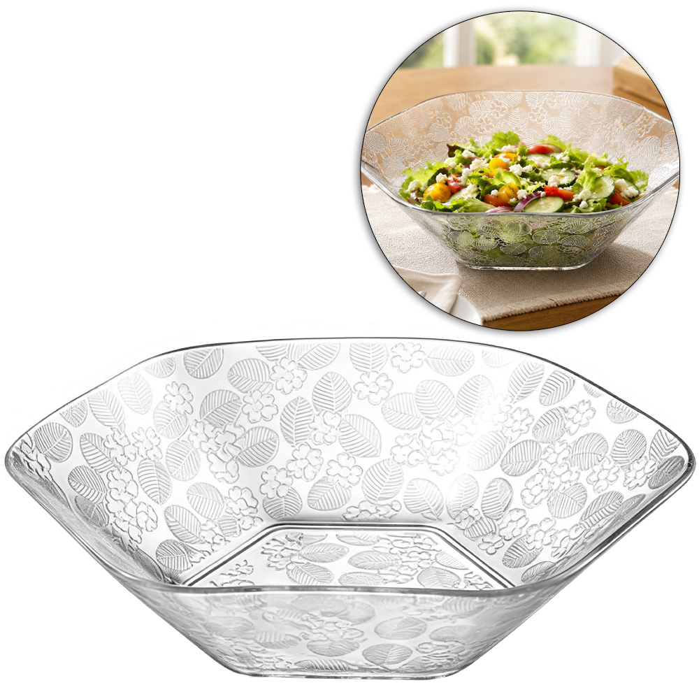 TIGELA SALADEIRA DE VIDRO SEXTAVADA FLORIPA 1437ML 