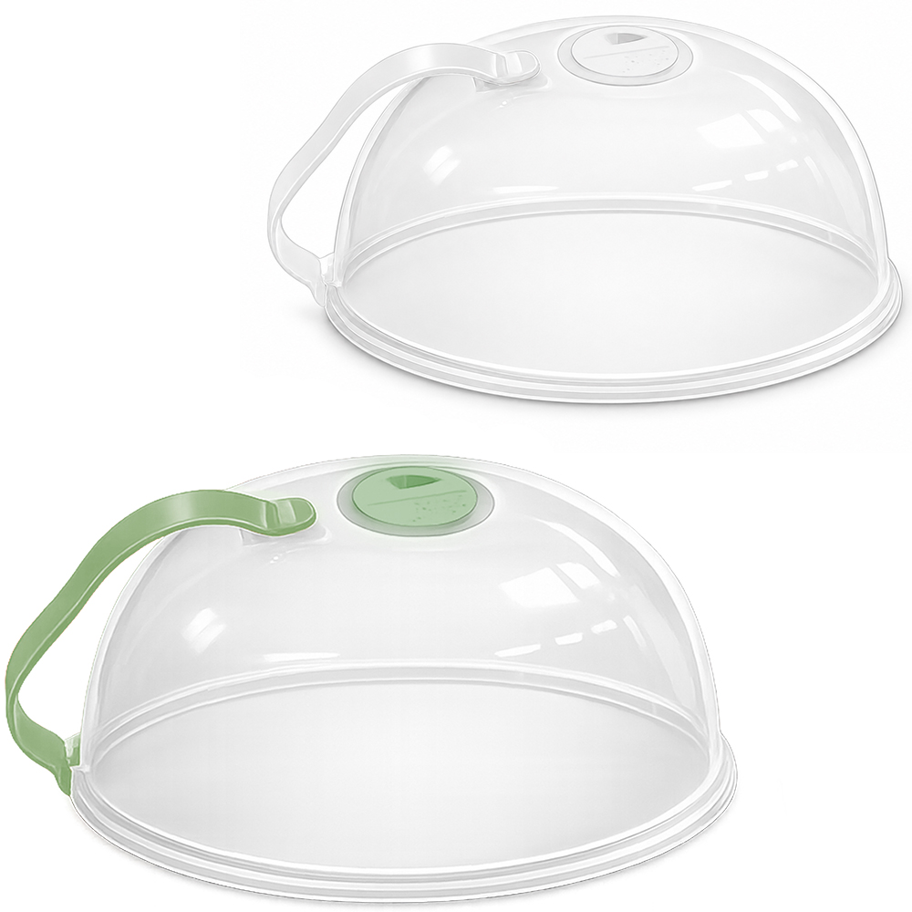 TAMPA DE MICROONDAS DE PLASTICO PARA ALIMENTOS COM  VALVULA E ALCA 9X26CM DE Ø 