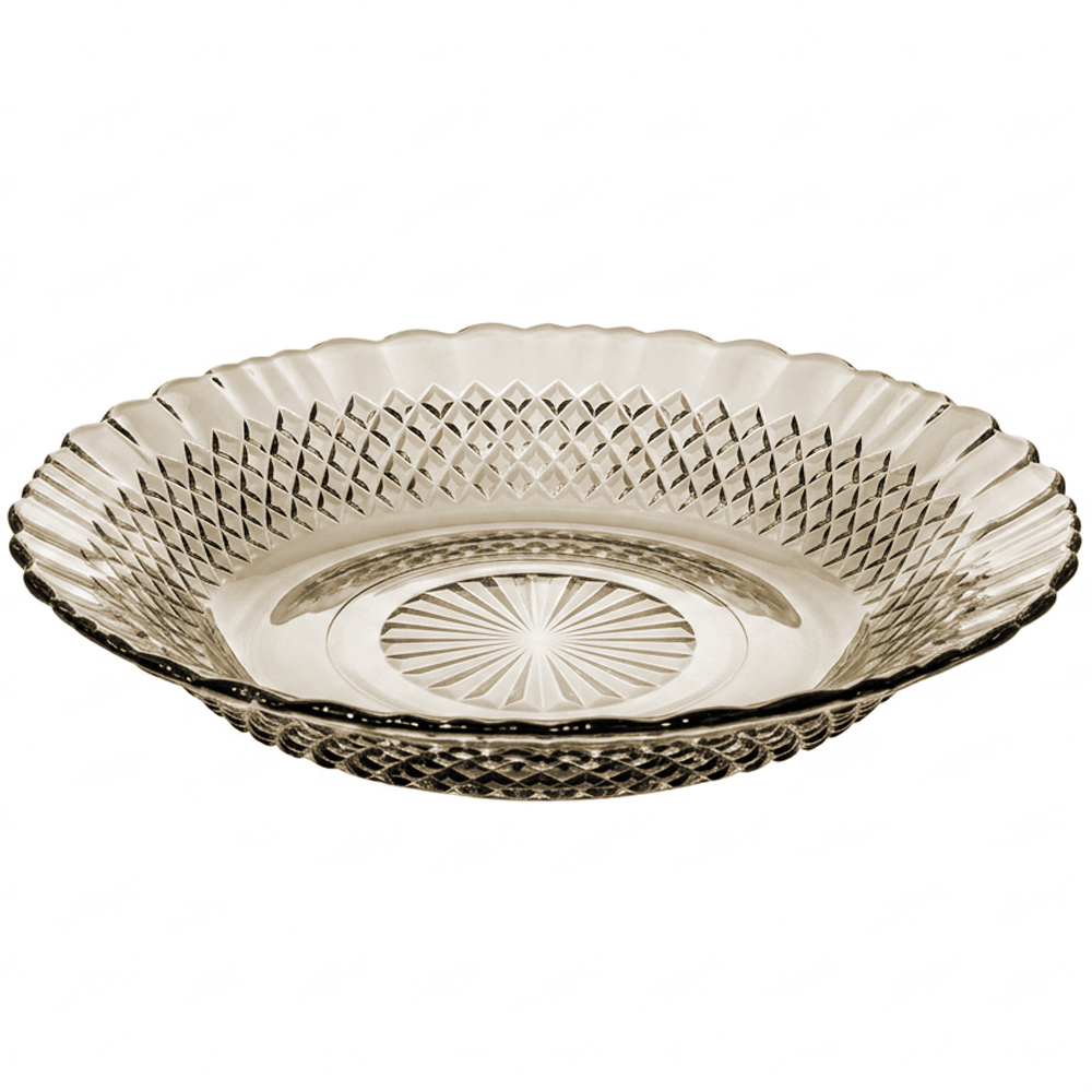 PRATO DE VIDRO FUNDO BARROCO GOLD 22CM DE Ø 