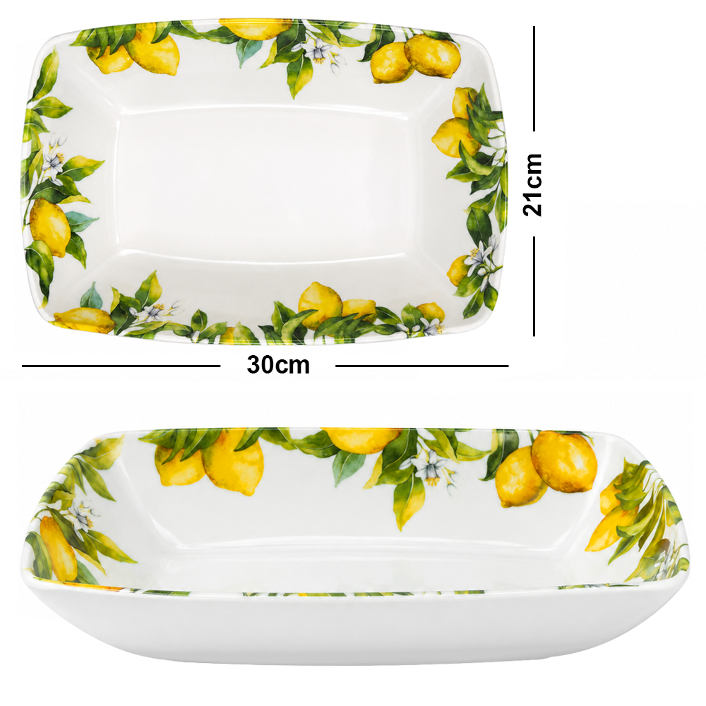 TRAVESSA DE MELAMINA RETANGULAR P PREMIUM SICILIA 2100ML 30X21X6,5CM