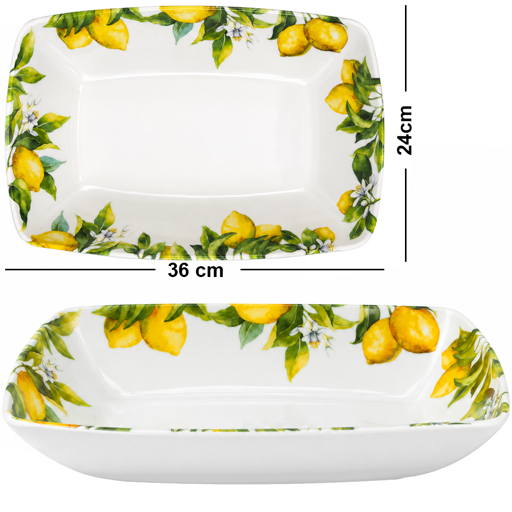TRAVESSA DE MELAMINA RETANGULAR M PREMIUM SICILIA 3500ML 36X24X6,5CM