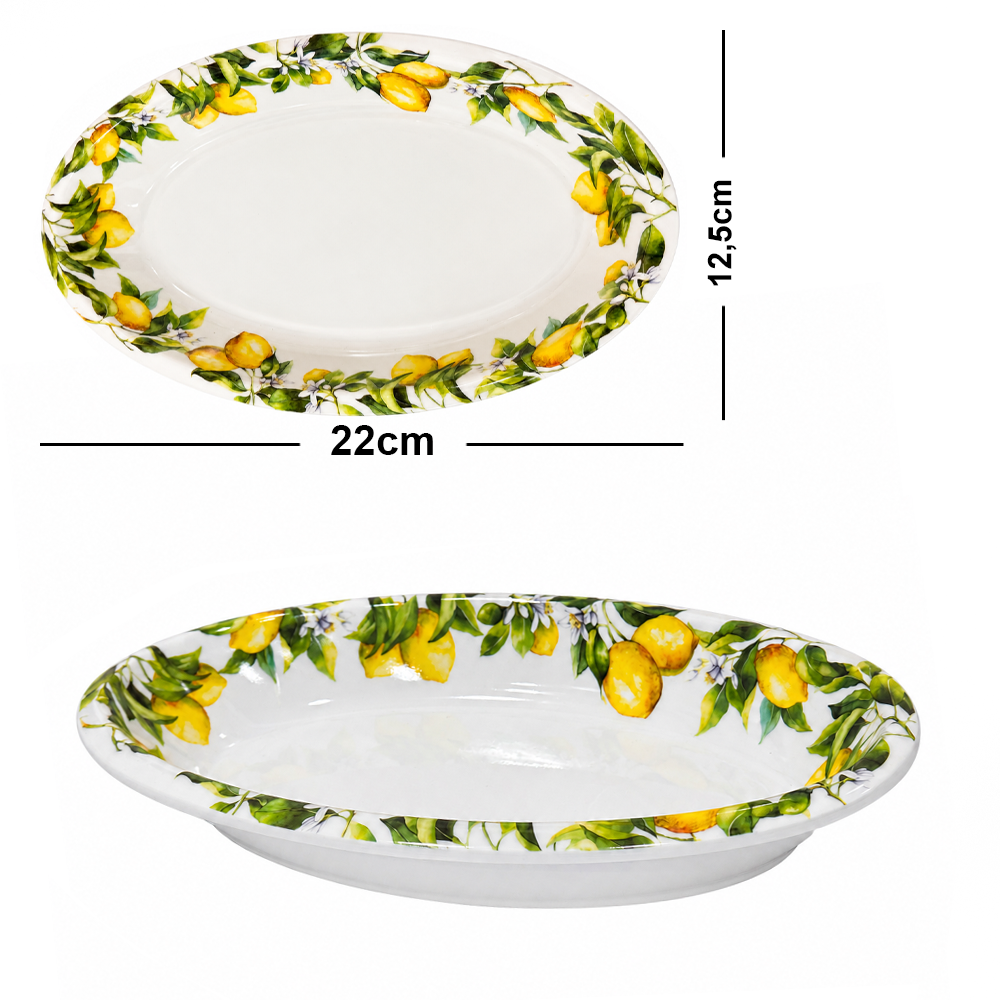 TRAVESSA DE MELAMINA OVAL P PREMIUM SICILIA 22X12,5X3CM