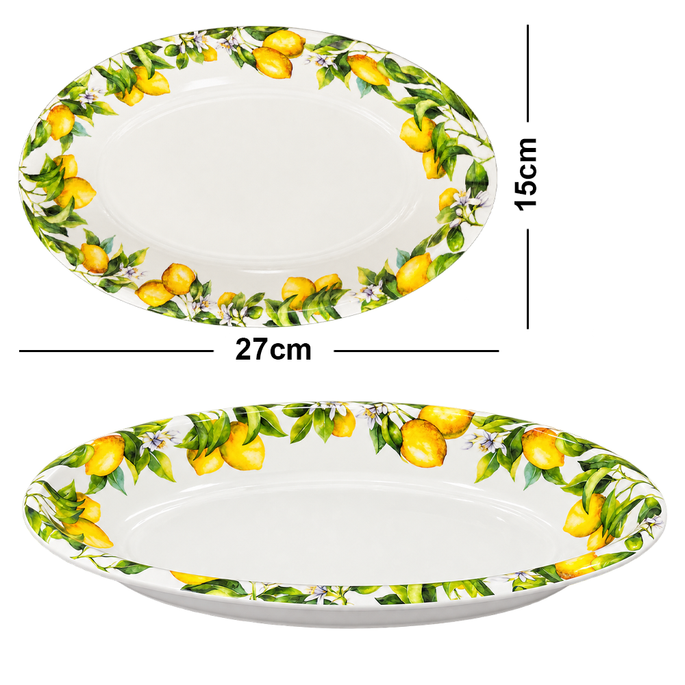 TRAVESSA DE MELAMINA OVAL M PREMIUM SICILIA 27X15X3,5CM