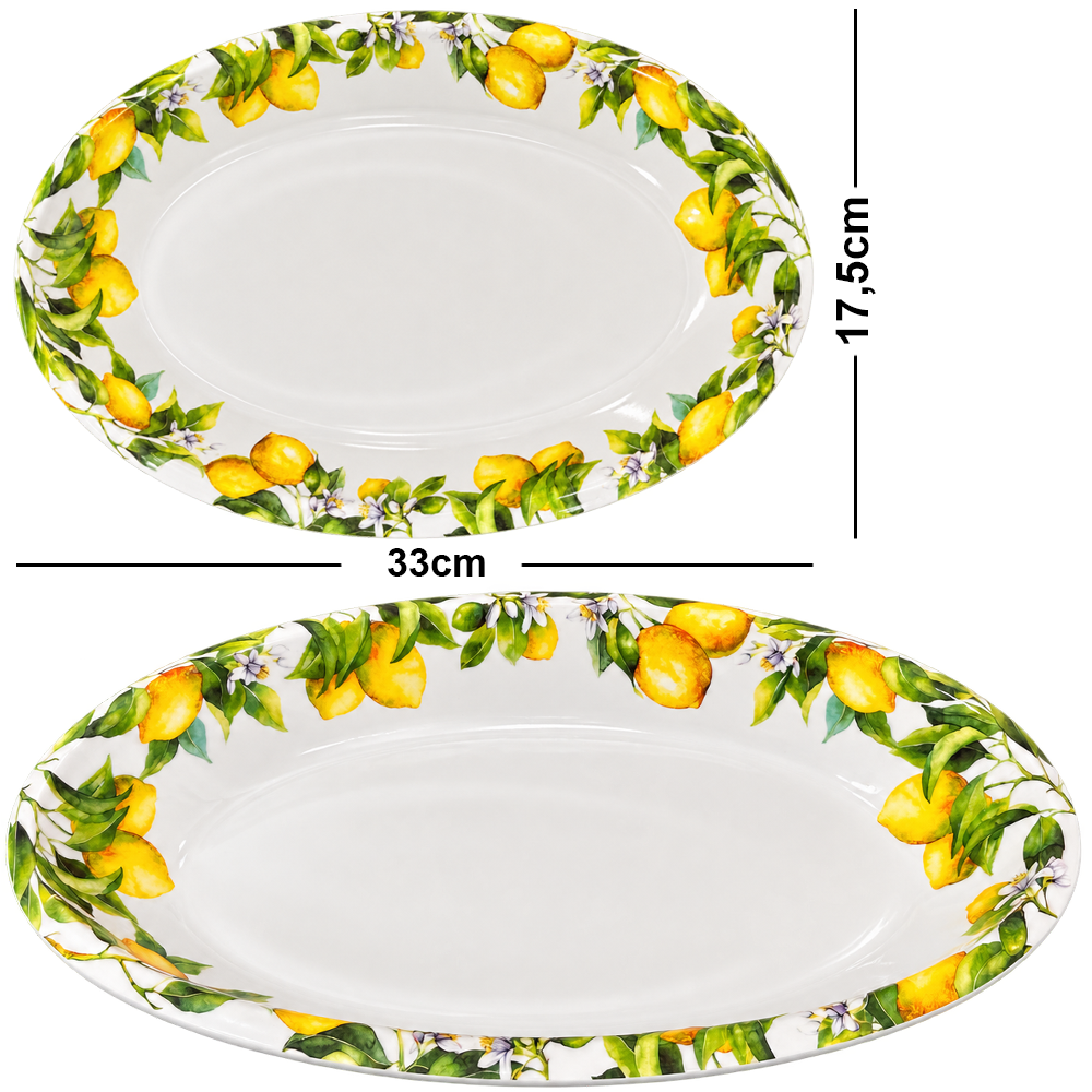 TRAVESSA DE MELAMINA OVAL G PREMIUM SICILIA 33X17,5X4CM