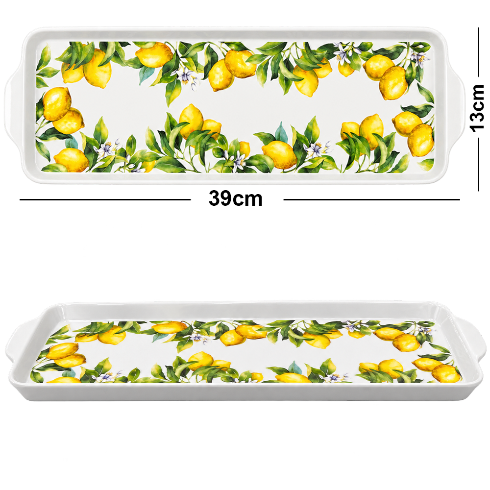 TRAVESSA DE MELAMINA RETANGULAR COM ALCA PREMIUM SICILIA 39X13X2CM
