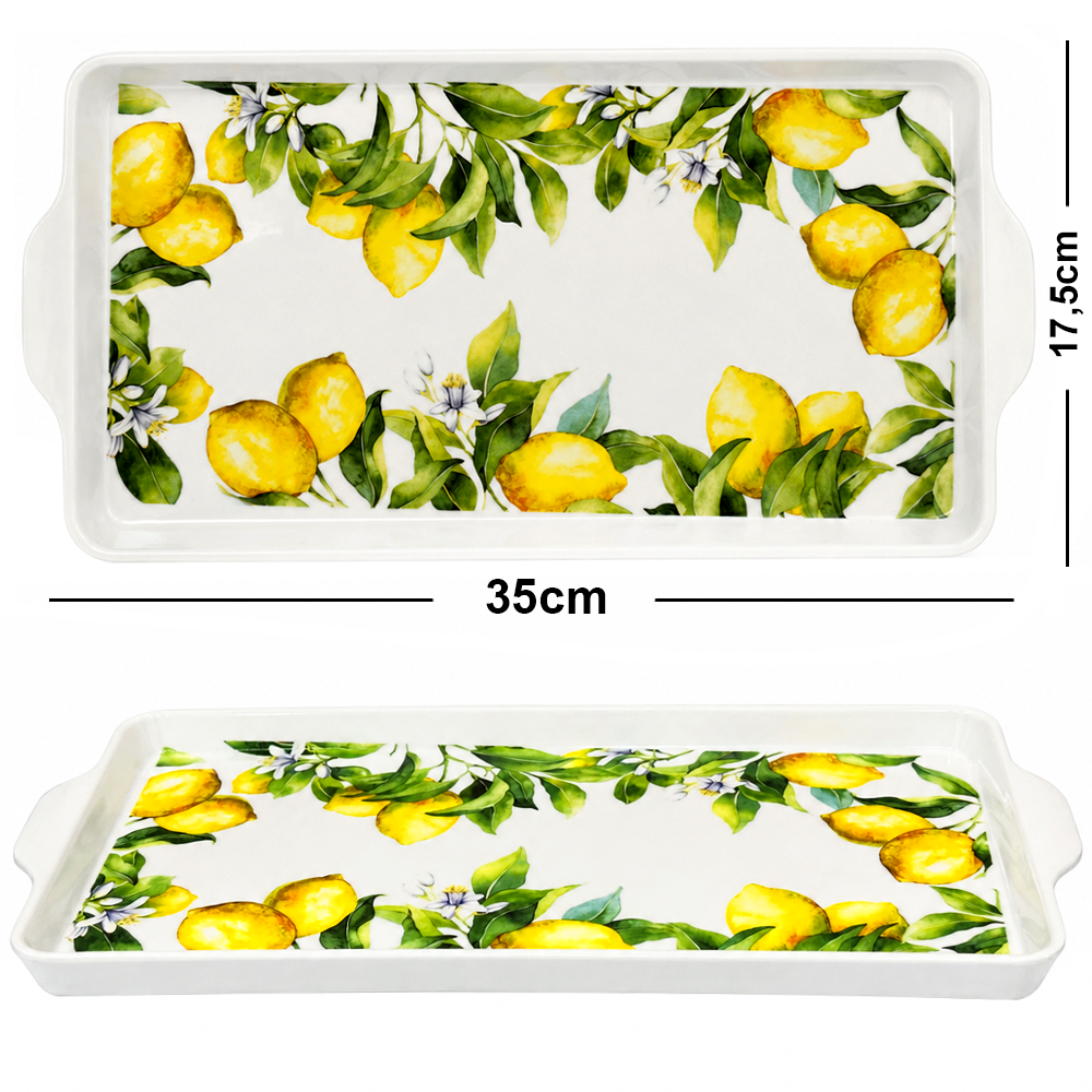 TRAVESSA DE MELAMINA RETANGULAR G COM ALCA PREMIUM SICILIA 35X17,5X2CM