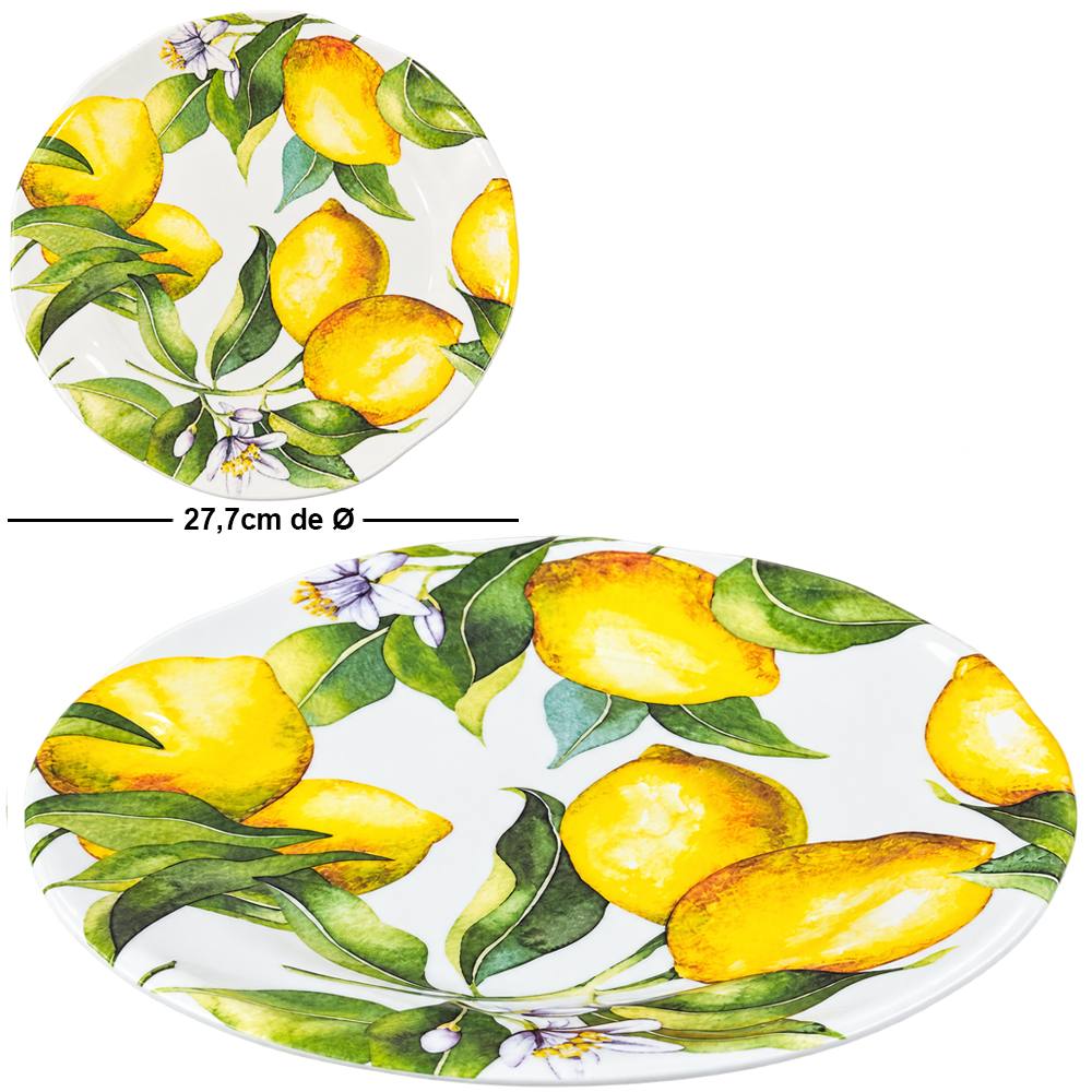 PRATO DE MELAMINA RASO PREMIUM SICILIA 2,6X27,7CM DE Ø