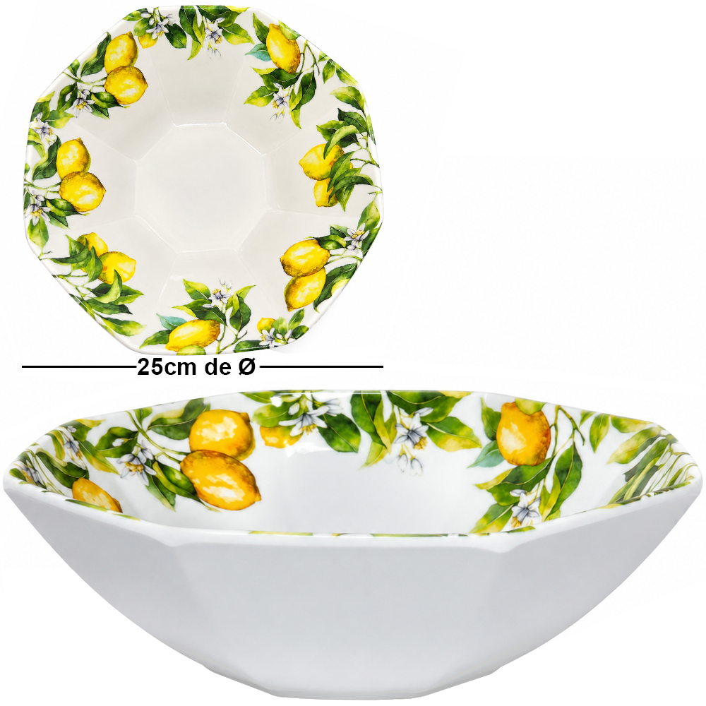 TIGELA DE MELAMINA OITAVADO M PREMIUM SICILIA 2080ML 8X25CM DE Ø 