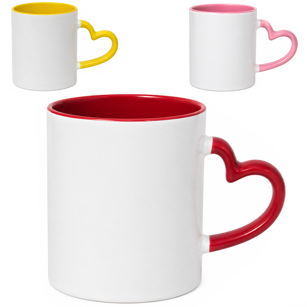 CANECA DE PORCELANA COM ALCA CORACAO 320ML