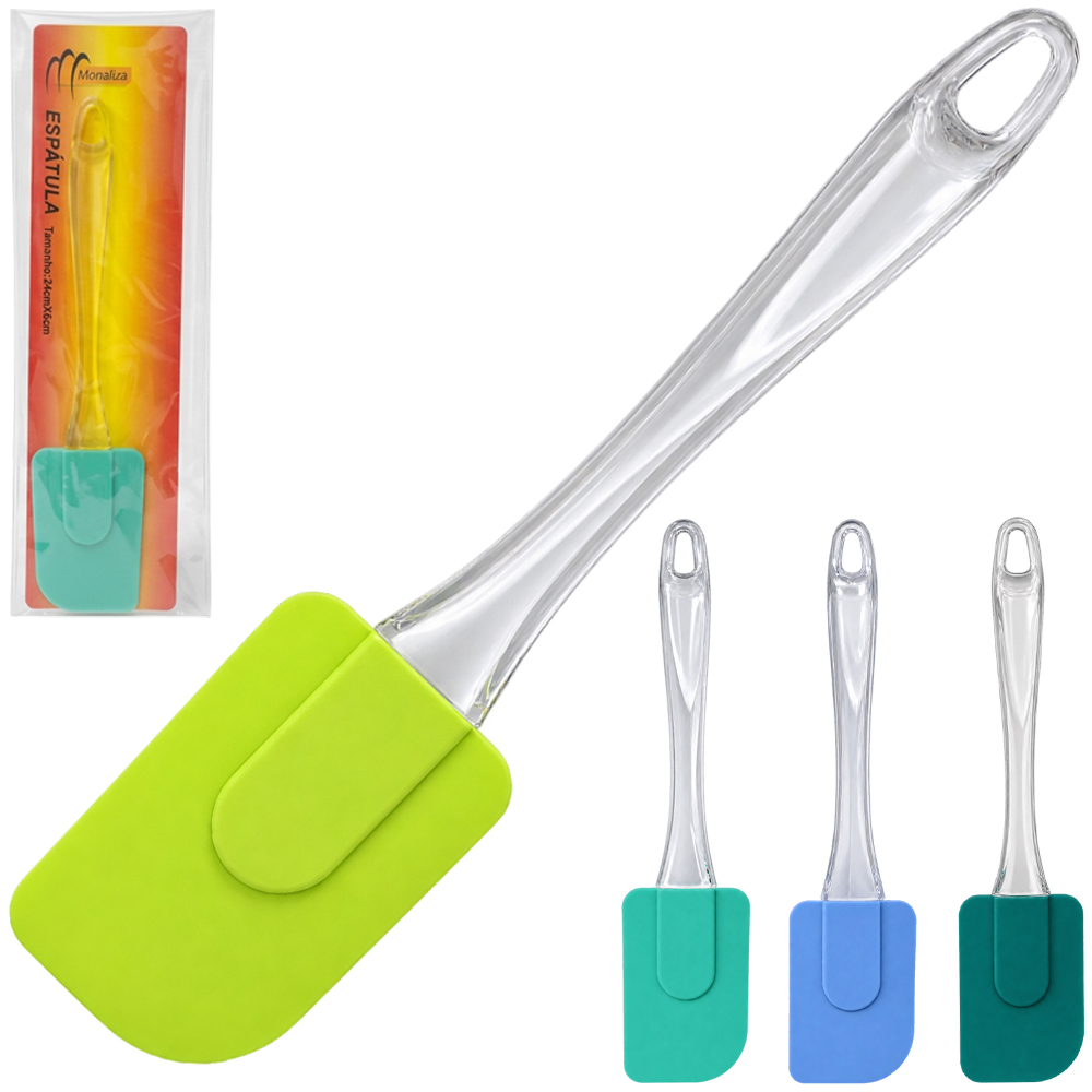 ESPATULA DE PAO DURO DE SILICONE CABO ACRILICO 24X6CM