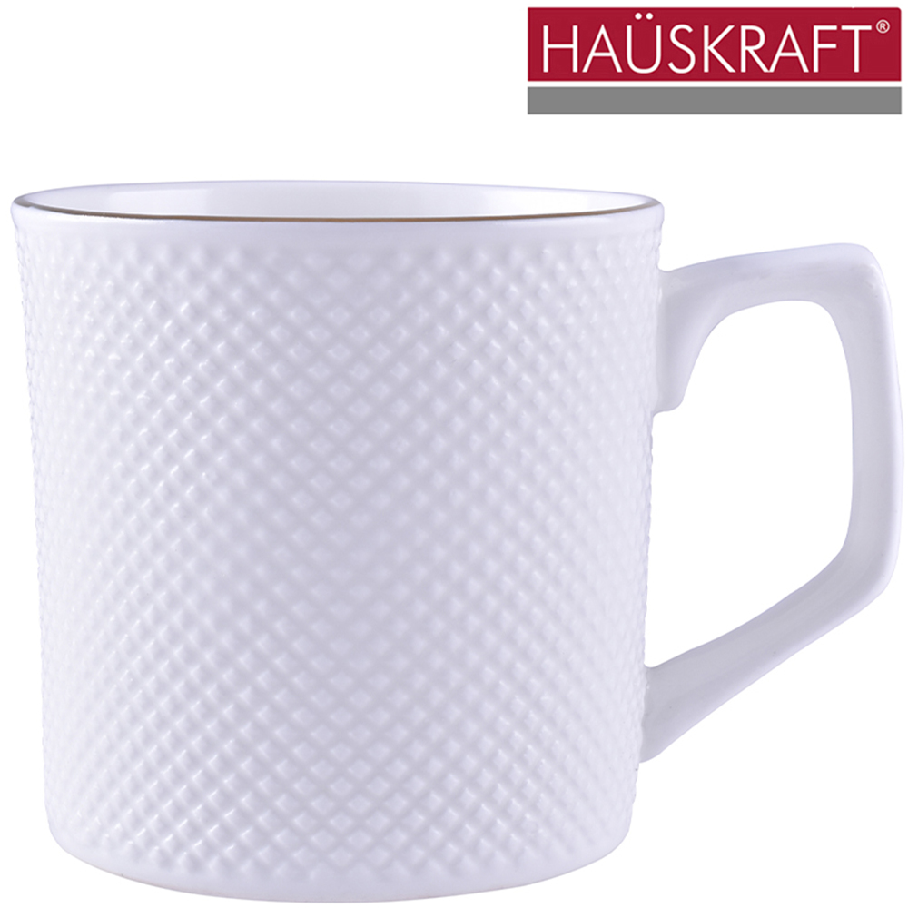 CANECA DE PORCELANA COM BORDA DOURADA BONE CHINA RENNES HAUSKRAFT PREMIUM 210ML 