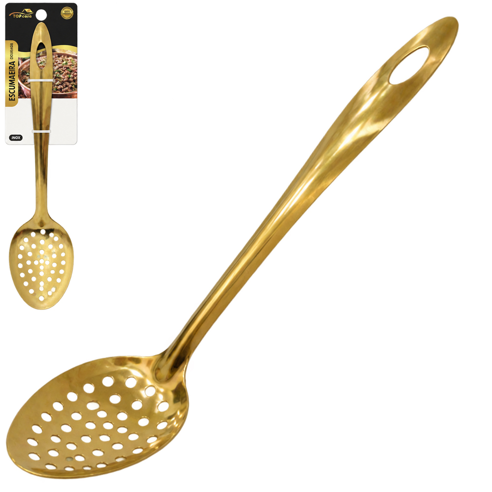 ESCUMADEIRA DOURADA PREMIUM TOP CASA DE INOX 28X5,5CM