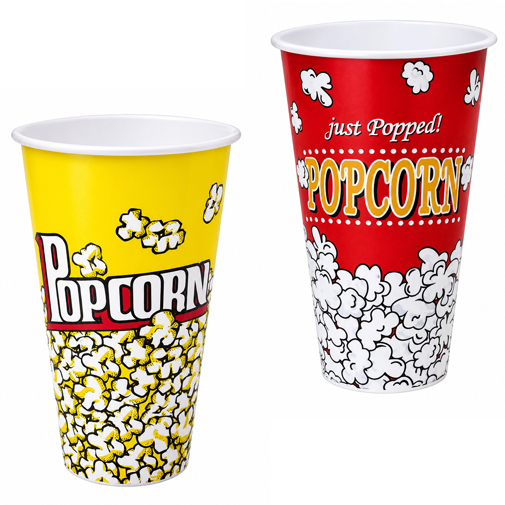 POTE BALDE DE PIPOCA DE PLASTICO POPCORN 1,1L 18X12CM DE Ø