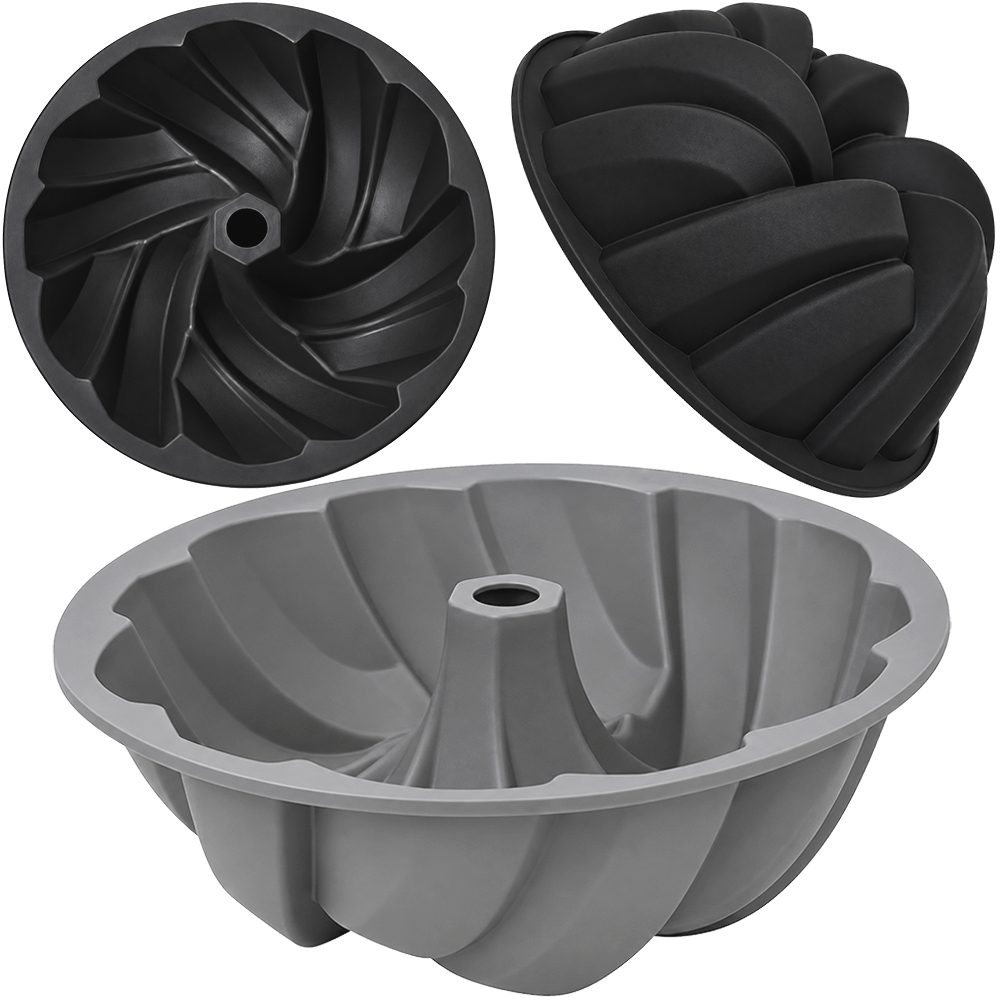 FORMA DE SILICONE REDONDA PARA BOLO / TORTA / PUDIM COM TUBO UTENSIL 8X23CM DE Ø 