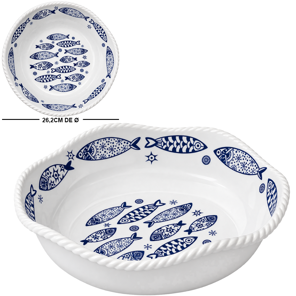 TIGELA DE MELAMINA REDONDA M PREMIUM OCEANO 2300ML 7,7 X 26,2CM DE Ø 