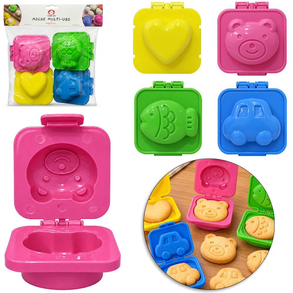 CORTADOR MOLDE DE PLASTICO MULTIUSO COM 4 PECAS