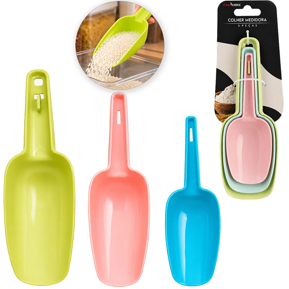 CONJUNTO DE PA / PEGADOR DE PLASTICO MULTIUSO CASA NOBRE PMG COM 3 PECAS