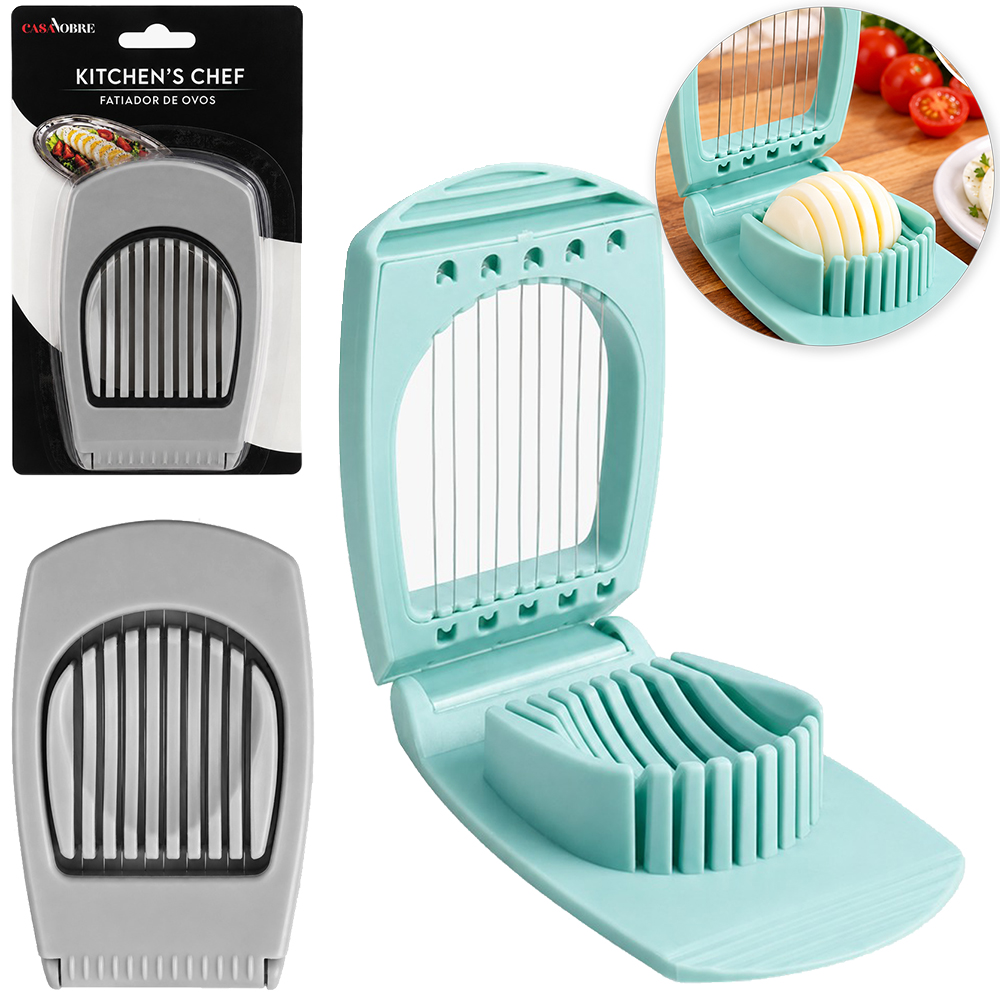 FATIADOR CORTADOR DE OVOS DE PLASTICO CASA NOBRE KITCHEN'S CHEF 12,5X8CM